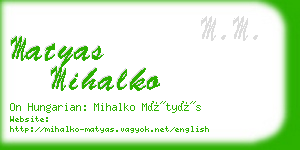 matyas mihalko business card